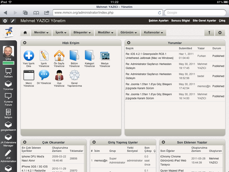 Joomla AdminPraise iPhone iPad Uyumlu Yönetim Teması Joomla AdminPraise iPhone iPad Uyumlu Yönetim Teması