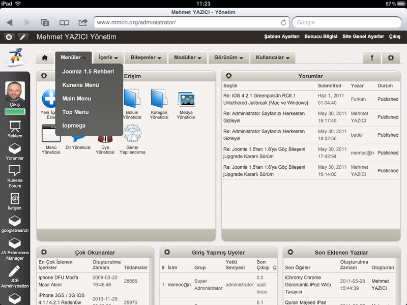 Joomla AdminPraise iPhone iPad Uyumlu Yönetim Teması Joomla AdminPraise iPhone iPad Uyumlu Yönetim Teması
