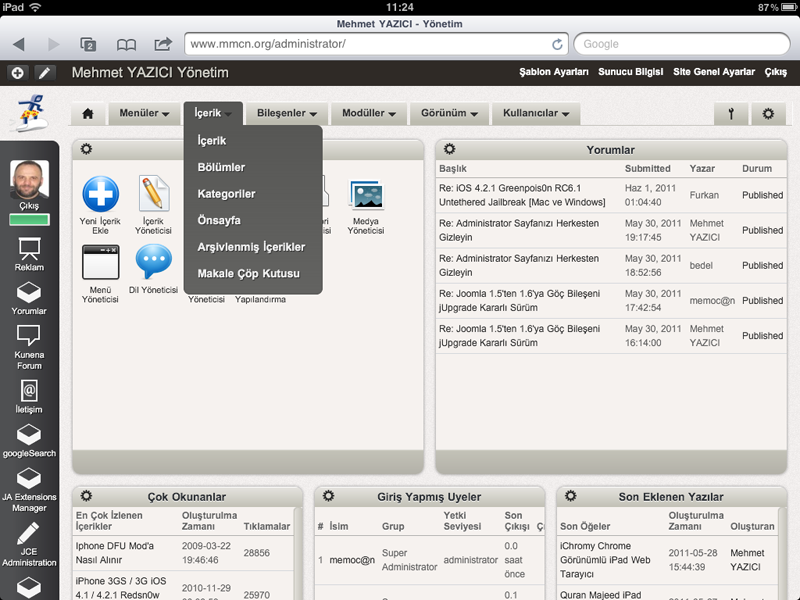 Joomla AdminPraise iPhone iPad Uyumlu Yönetim Teması Joomla AdminPraise iPhone iPad Uyumlu Yönetim Teması