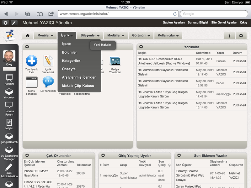 Joomla AdminPraise iPhone iPad Uyumlu Yönetim Teması Joomla AdminPraise iPhone iPad Uyumlu Yönetim Teması