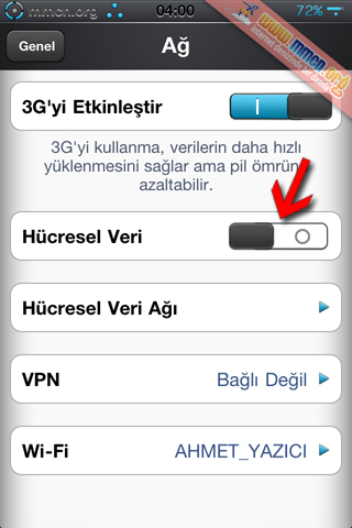 iPhone İnternet Bağlantı Paylaşımı