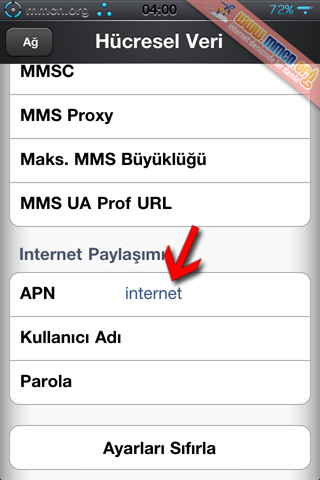 iPhone İnternet Bağlantı Paylaşımı