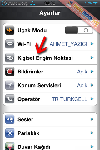 iPhone İnternet Paylaşımı ve Modem Olarak Kullanma
