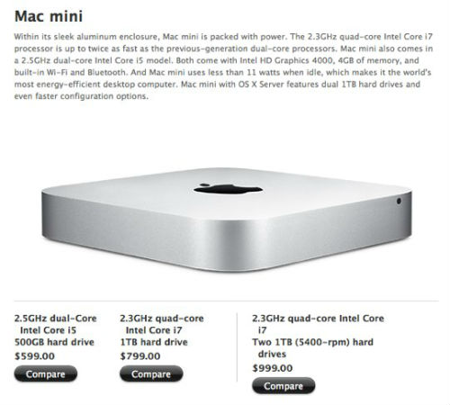 Apple Mac mini modelleri