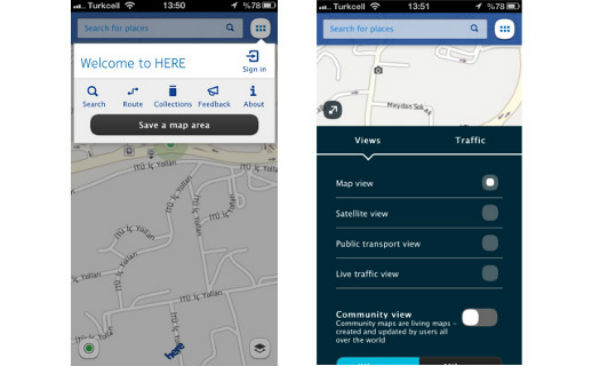 Nokia, Apple için harita uygulaması yayınladı Here