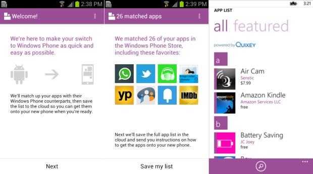 Windows phone Android uygulaması: Switch to Windows Phone