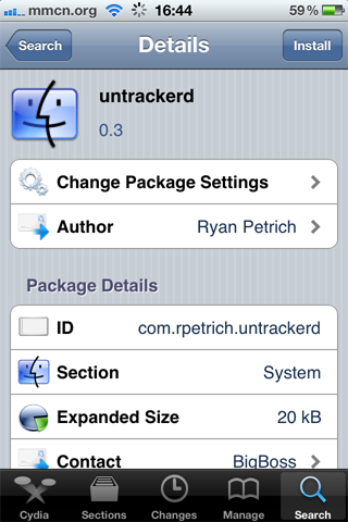 Untracked From Cydia