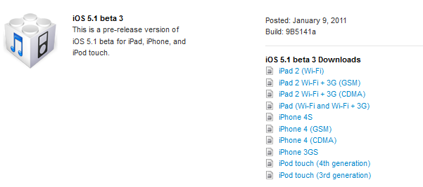 iOS 5.1 Beta 3 İndir