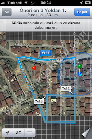 iOS 6 Haritalar TomTom