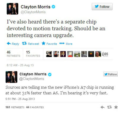 Clayton Morris iPhone 5S tweet