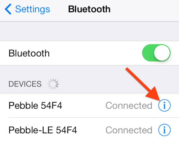 iPhone bluetooth settings 1