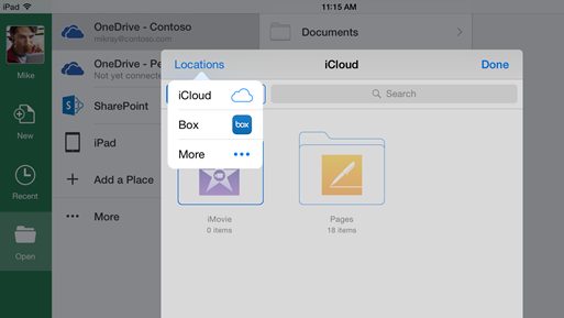 Office-for-iOS-iCLoud-integration
