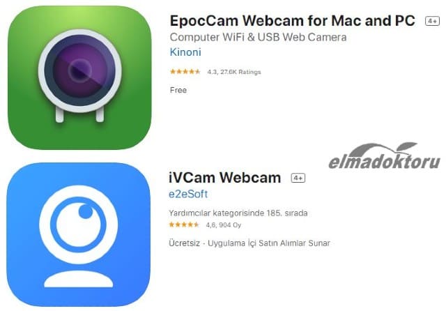 epoccam ve ivcam iPhone webcam uygulamaları