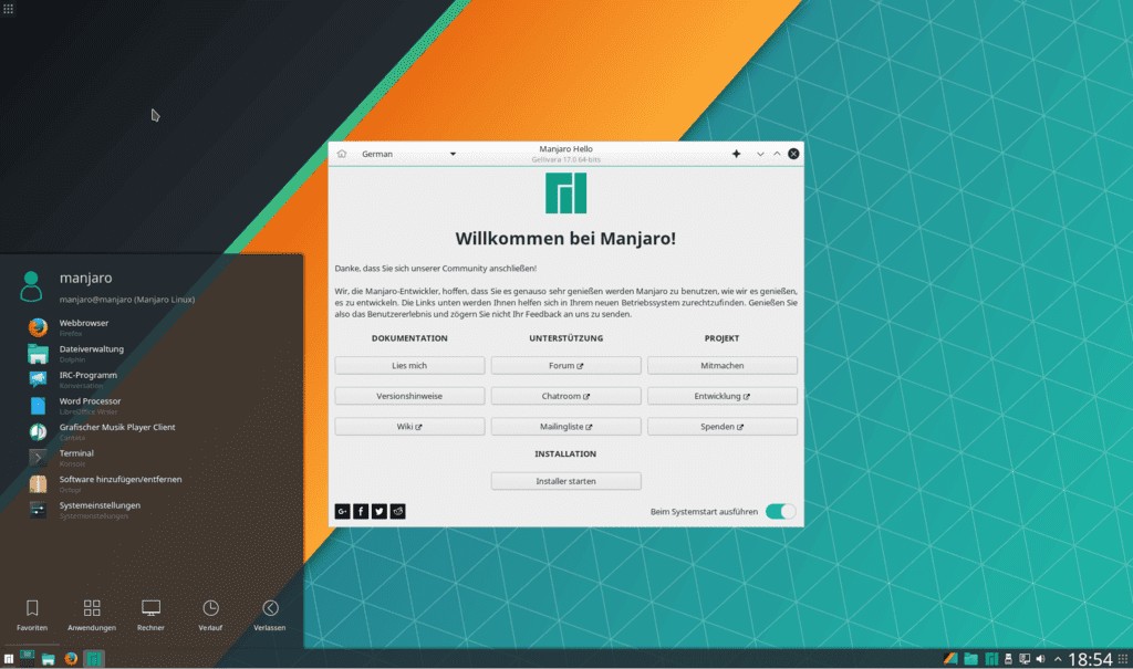 En İyi Linux Dağıtımları 2020 Manjaro linux